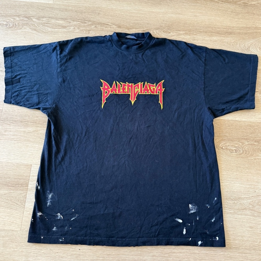 Balenciaga Metallica Gothic Metal Tshirt As Seen On North West